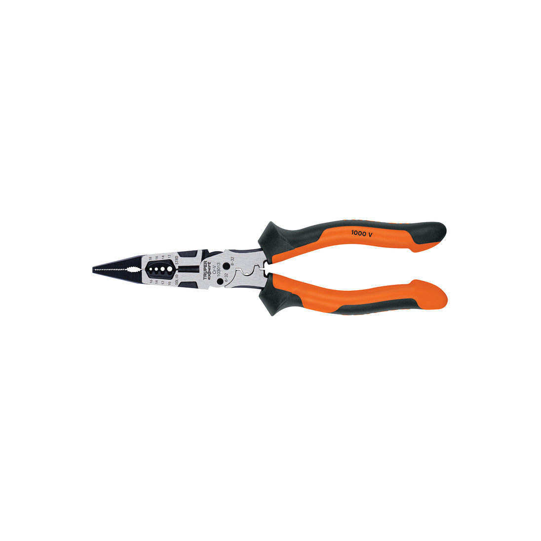 PMU-8PX Pinza multiuso 8" punta larga, comfort grip, Truper expert
