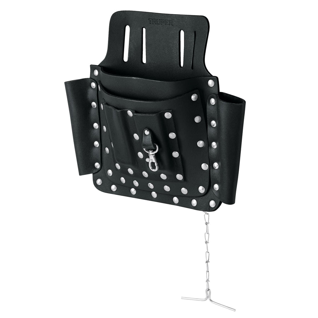 POHE-8CU Porta herramientas de cuero con 8 compartimentos, Truper