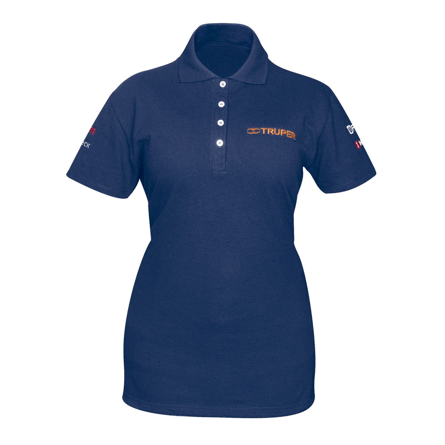 POL-AD-C Playera polo para mujer, azul, CH, Truper