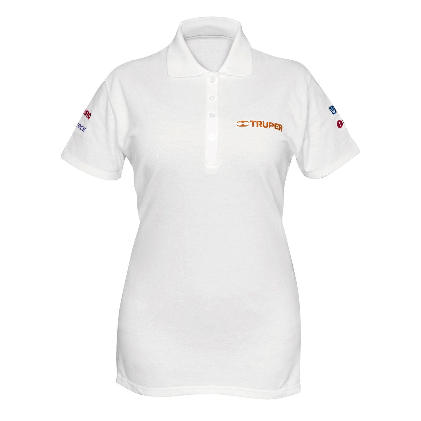 POL-BD-G Playera polo para mujer, blanca, G, Truper