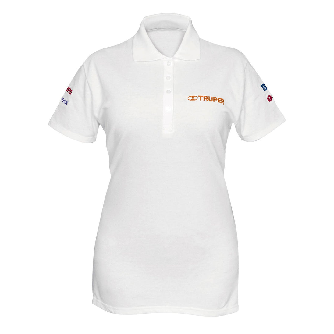 POL-BD-M Playera polo para mujer, blanca, M, Truper