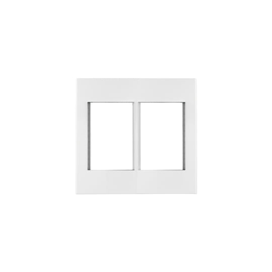 PP6M-EB Placa 2 ventanas, 6 módulos, línea Española, color blanco