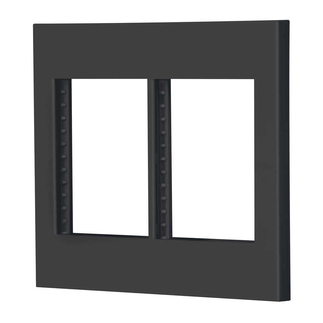 PP6M-EN Placa 2 ventanas, 6 módulos, línea Española, color negro