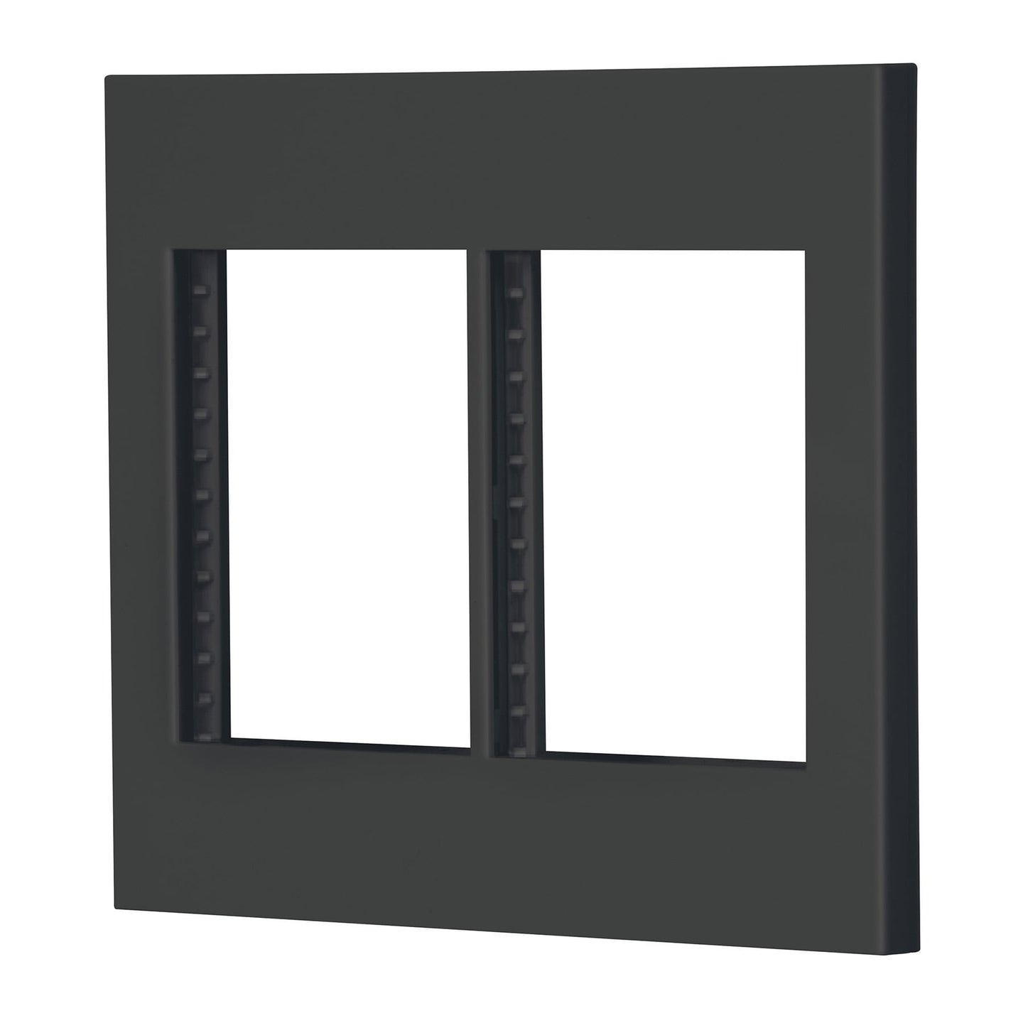 PP6M-EN Placa 2 ventanas, 6 módulos, línea Española, color negro