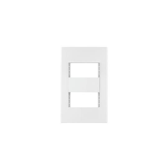 PPDO-EB Placa 2 ventanas, 1 módulo, línea Española, color blanco
