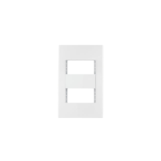 PPDO-EB Placa 2 ventanas, 1 módulo, línea Española, color blanco