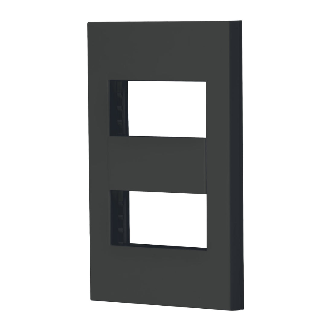 PPDO-EN Placa 2 ventanas, 1 módulo, línea Española, color negro