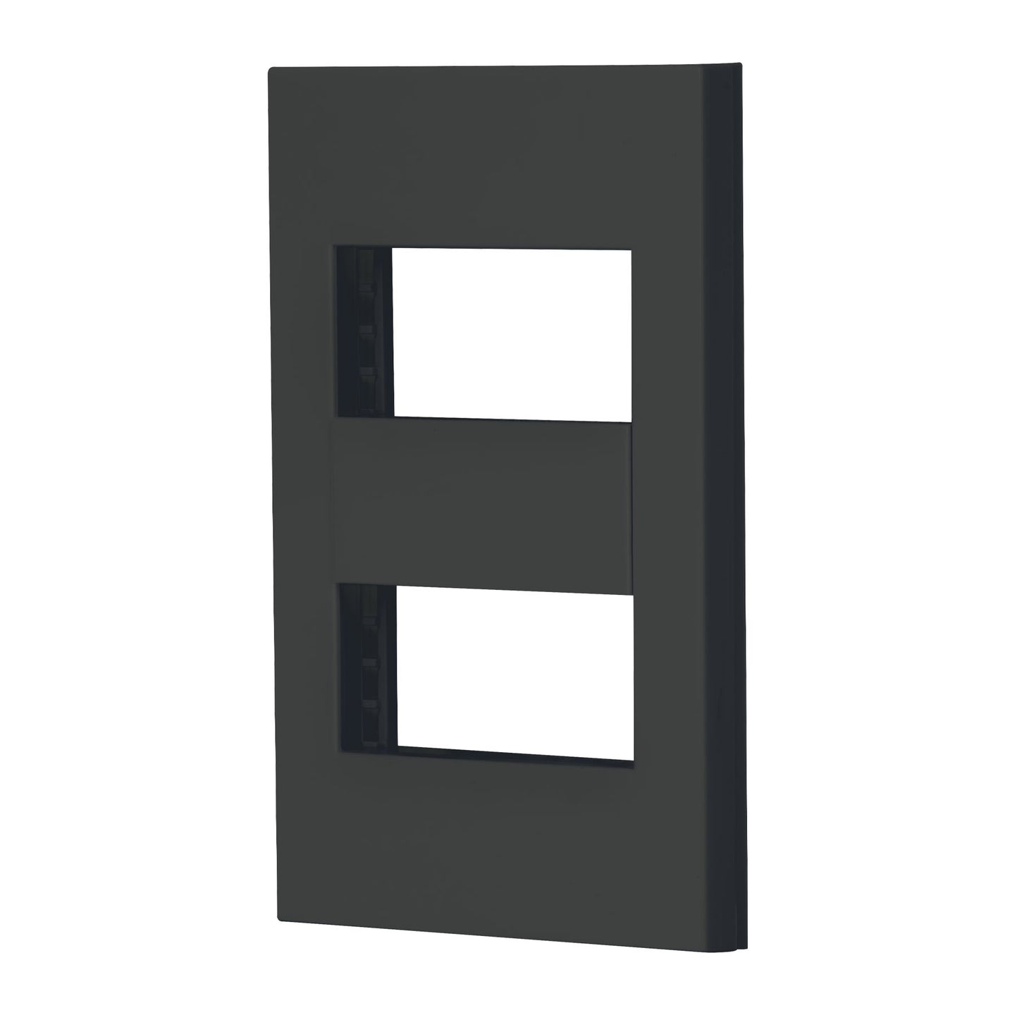 PPDO-EN Placa 2 ventanas, 1 módulo, línea Española, color negro