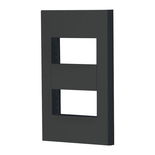 PPDO-EN Placa 2 ventanas, 1 módulo, línea Española, color negro