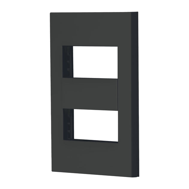 PPDO-EN Placa 2 ventanas, 1 módulo, línea Española, color negro