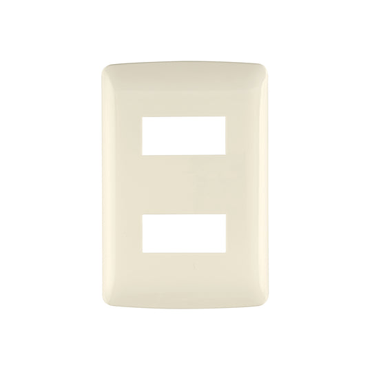 PPDO-I Placa de 2 módulos, marfil, Línea Italiana, VOLTECK