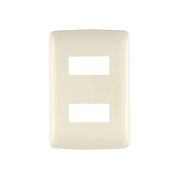 PPDO-I Placa de 2 módulos, marfil, Línea Italiana, VOLTECK