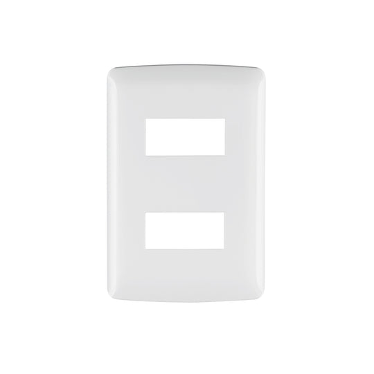 PPDO-IB Placa de 2 módulos, blanca, Línea Italiana, VOLTECK