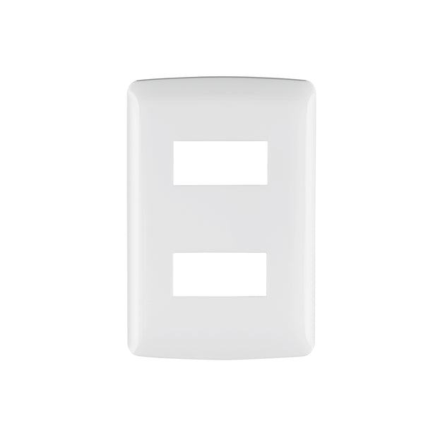 PPDO-IB Placa de 2 módulos, blanca, Línea Italiana, VOLTECK
