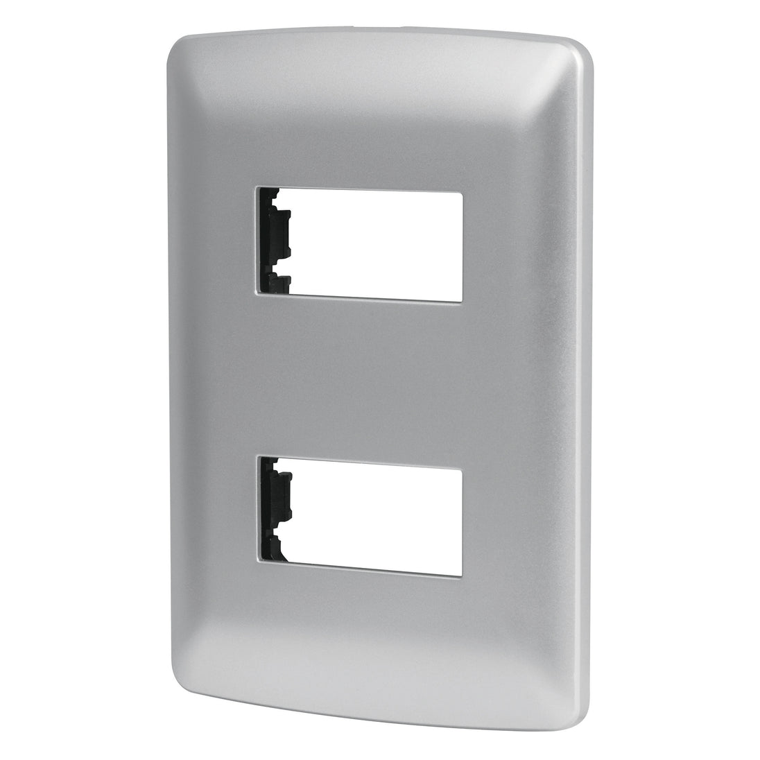 PPDO-IP Placa 2 módulos de ABS, línea italiana, color plata