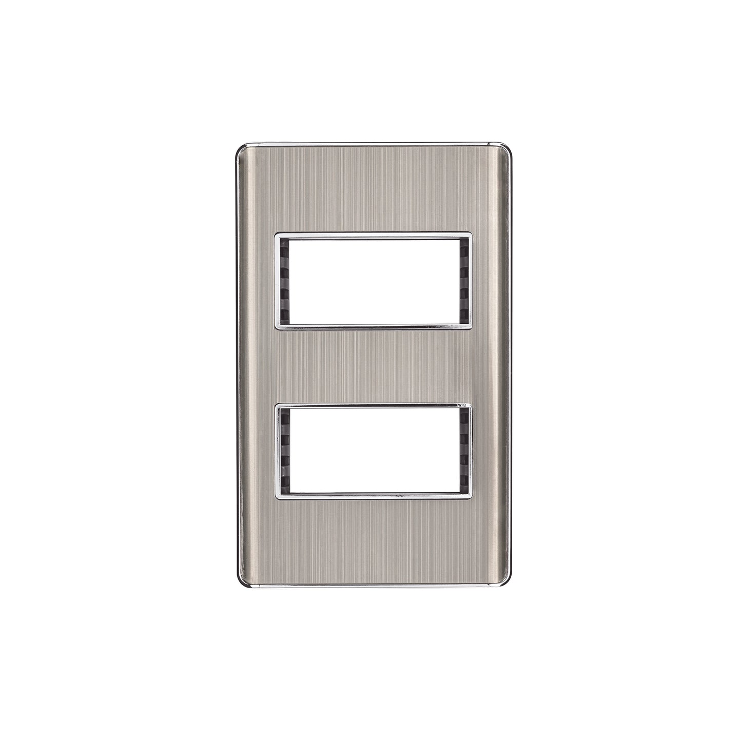 PPDO-LA Placa de acero inox con 2 ventanas 1 módulo, línea Lisboa
