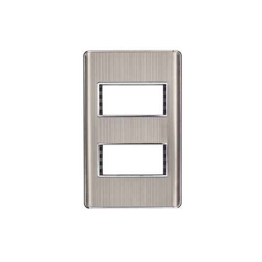PPDO-LA Placa de acero inox con 2 ventanas 1 módulo, línea Lisboa