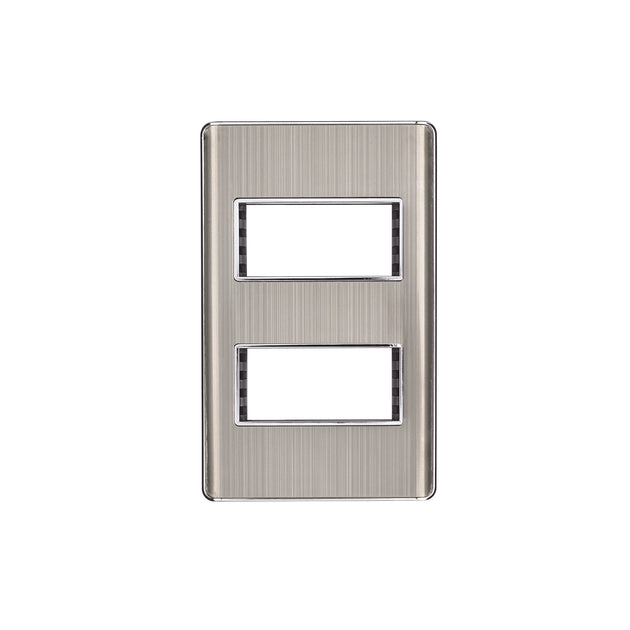 PPDO-LA Placa de acero inox con 2 ventanas 1 módulo, línea Lisboa
