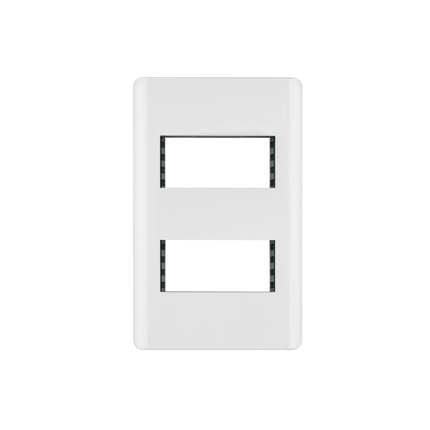 PPDO-LB Placa blanca de 2 ventanas 1 módulo, línea Lisboa, Volteck