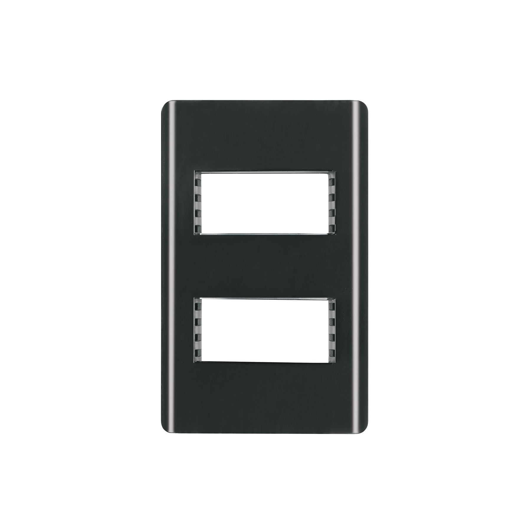 PPDO-LN Placa negra de 2 ventanas 1 módulo, línea Lisboa, Volteck | Vo