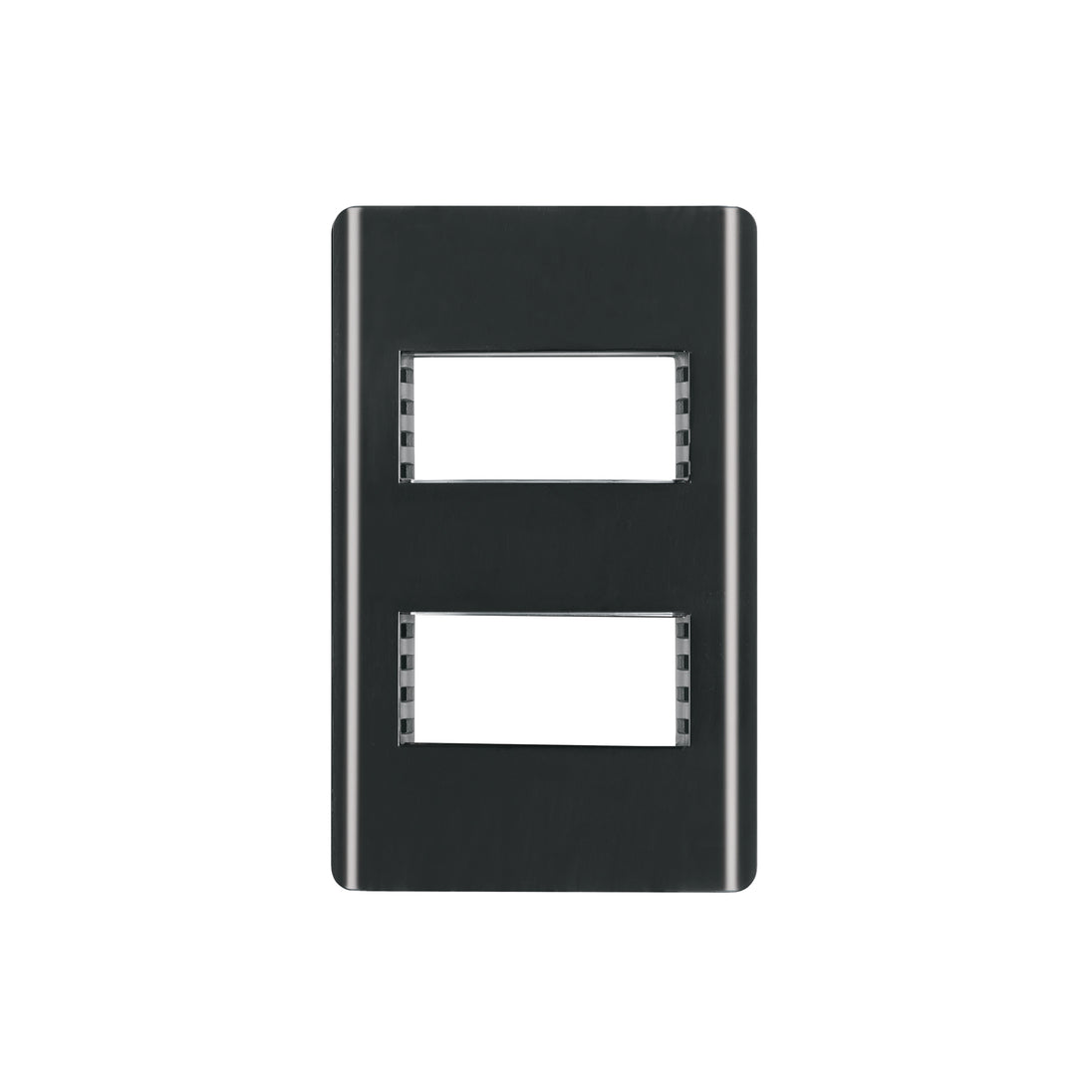 PPDO-LN Placa negra de 2 ventanas 1 módulo, línea Lisboa, Volteck