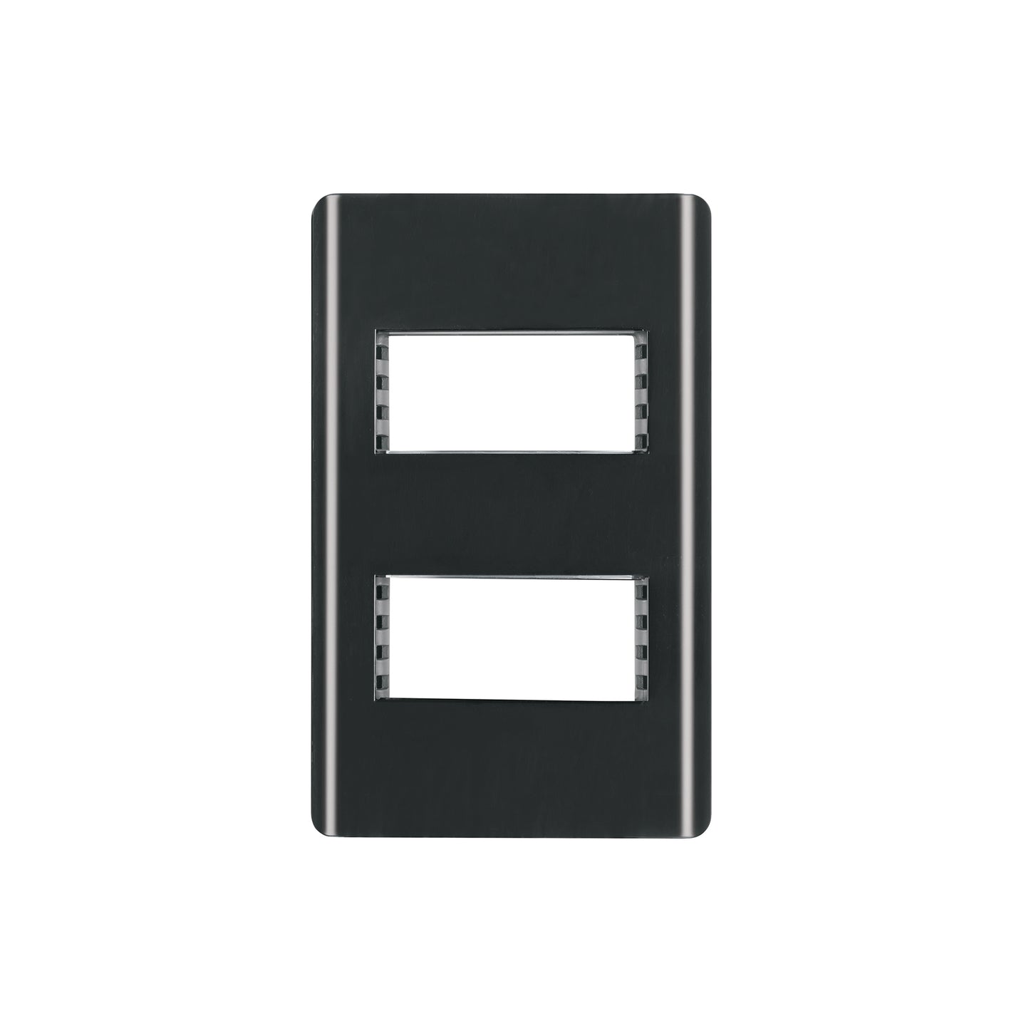 PPDO-LN Placa negra de 2 ventanas 1 módulo, línea Lisboa, Volteck