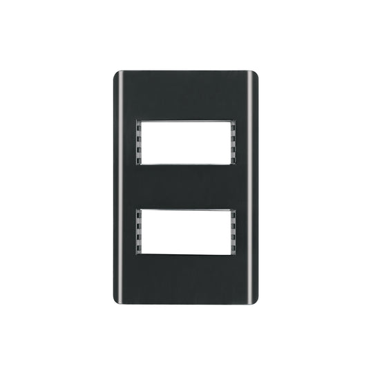 PPDO-LN Placa negra de 2 ventanas 1 módulo, línea Lisboa, Volteck