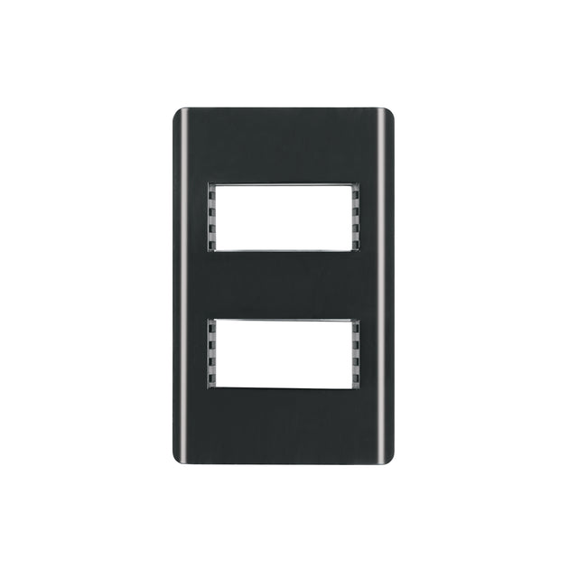 PPDO-LN Placa negra de 2 ventanas 1 módulo, línea Lisboa, Volteck