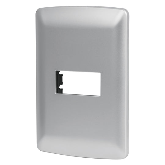 PPSE-IP Placa 1 módulo de ABS, línea italiana, color plata