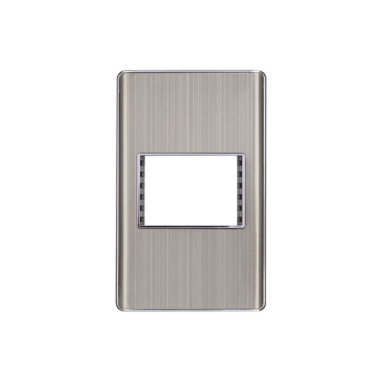 PPSE15-LA Placa de acero inox con 1 ventana 1.5 módulos, línea Lisboa