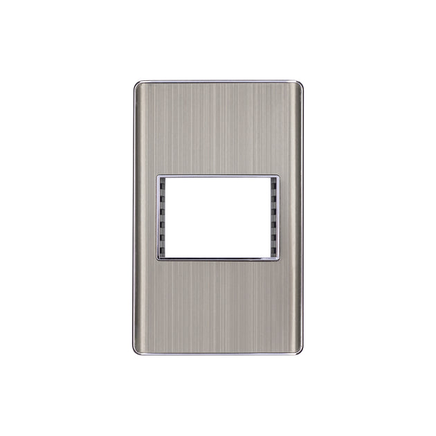 PPSE15-LA Placa de acero inox con 1 ventana 1.5 módulos, línea Lisboa