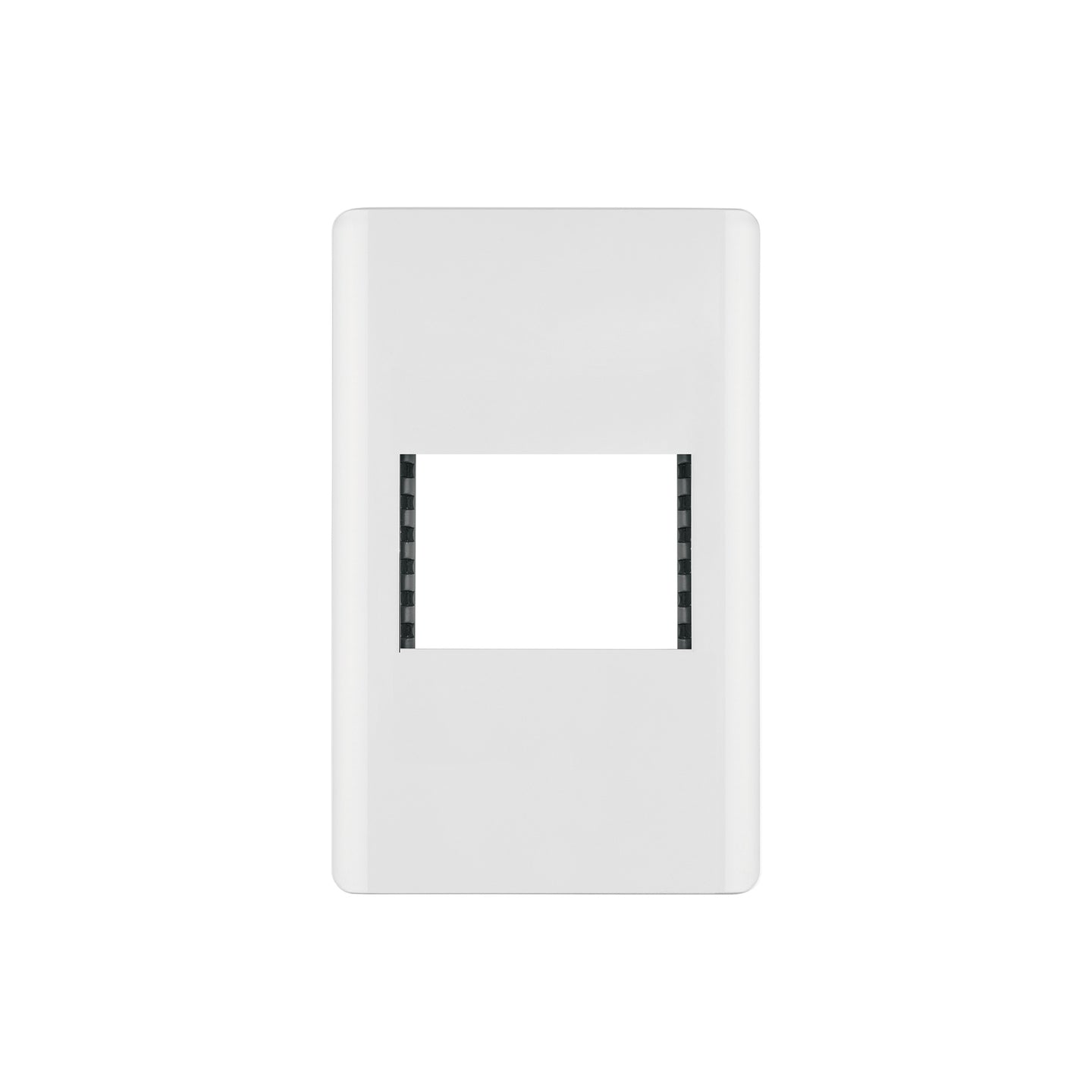 PPSE15-LB Placa blanca de 1 ventana 1.5 módulos, línea Lisboa, VOLTECK