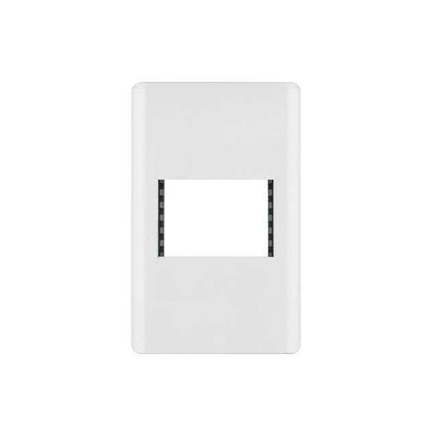 PPSE15-LB Placa blanca de 1 ventana 1.5 módulos, línea Lisboa, VOLTECK