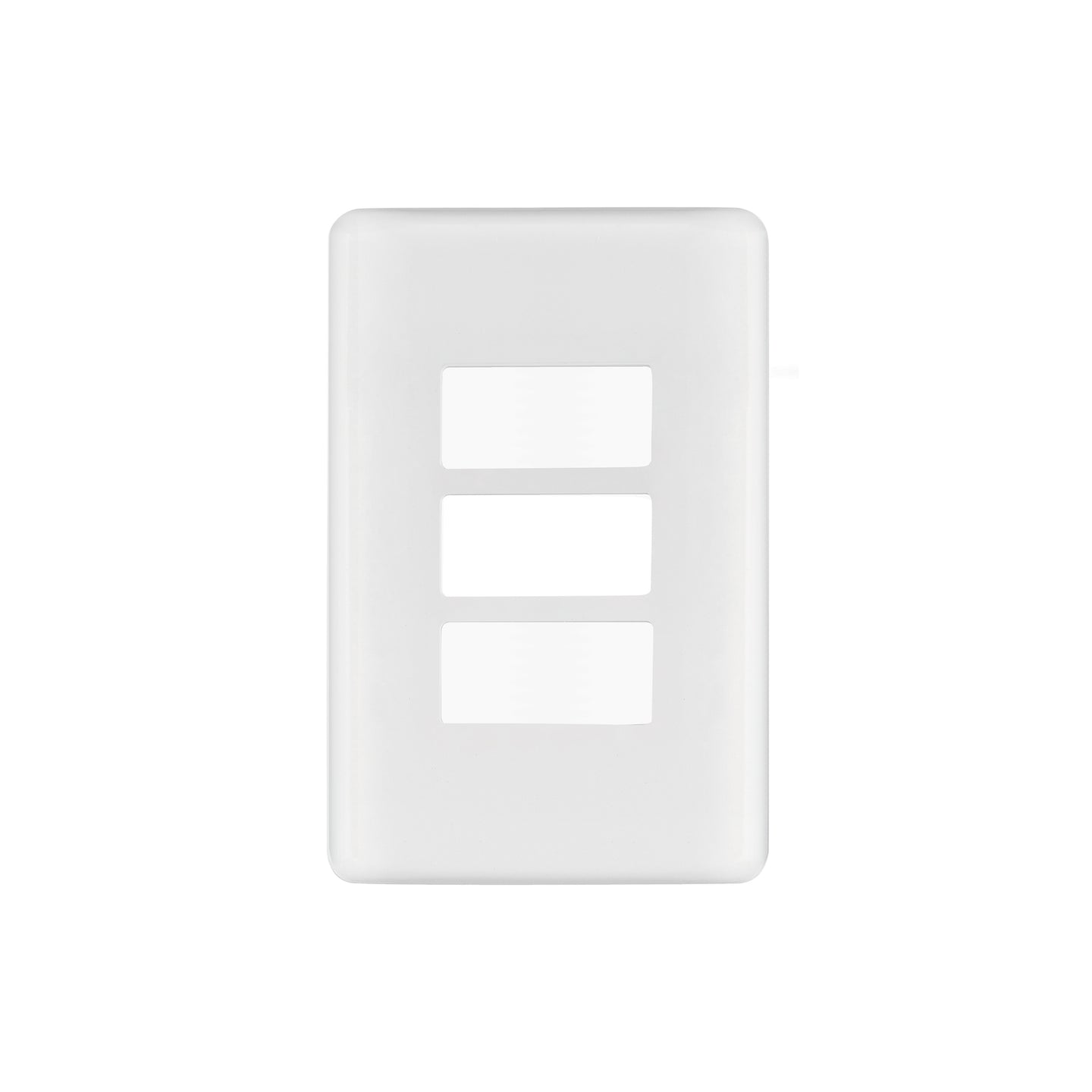 PPTR-B Placa 3 módulos de ABS, línea Basic, blanca