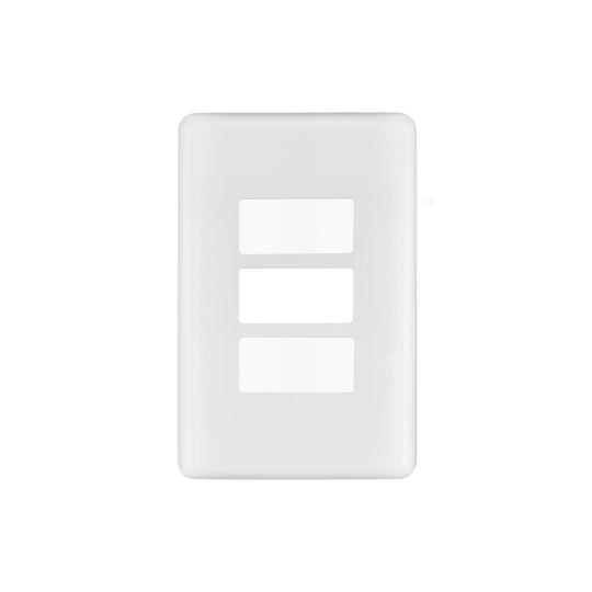 PPTR-B Placa 3 módulos de ABS, línea Basic, blanca