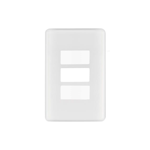 PPTR-B Placa 3 módulos de ABS, línea Basic, blanca
