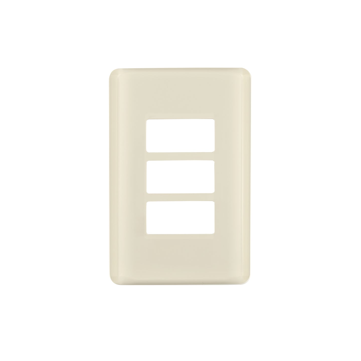 PPTR-BI Placa 3 módulos, marfil, línea Volteck Basic