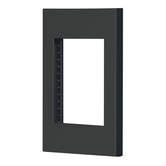 PPTR-EN Placa 1 ventana, 3 módulos, línea Española, color negro