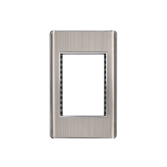 PPTR-LA Placa de acero inox con 1 ventana 3 módulos, línea Lisboa