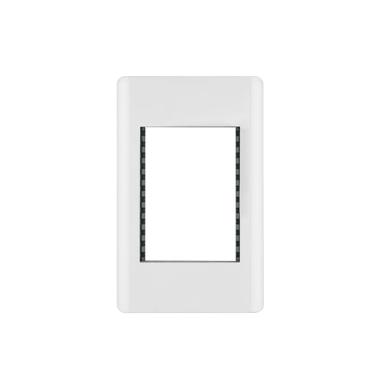 PPTR-LB Placa blanca de 1 ventana 3 módulos, línea Lisboa, Volteck