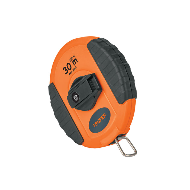 PRO-30ME Cinta métrica larga 30 m, metálica, carcasa plástica, TRUPER