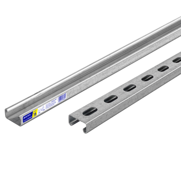 PU-162P Perfil monocanal perforado de 3 m, 4 x 2 cm cal. 16, VOLTECK