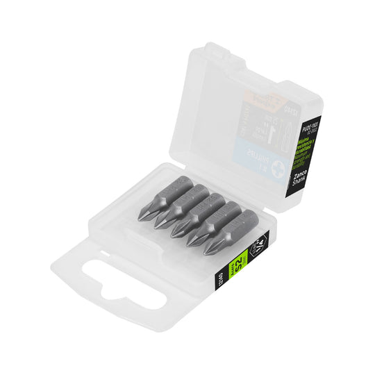 PUDE-1101 Estuche con 5 puntas de cruz PH1 largo 1", Truper Expert