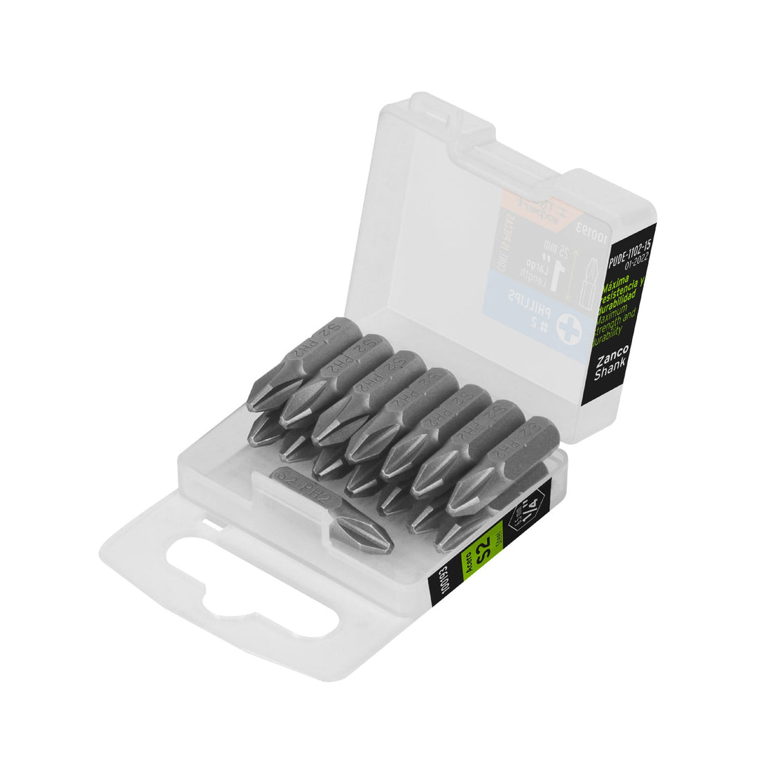PUDE-1102-15 Estuche con 15 puntas de cruz PH2 largo 1", Truper Expert