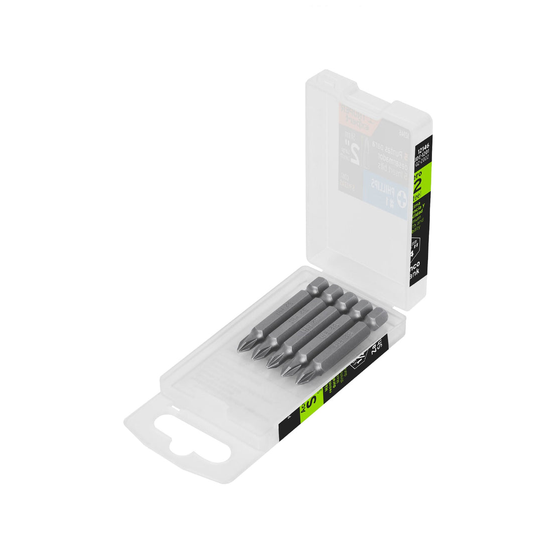 PUDE-1201 Estuche con 5 puntas de cruz PH1 largo 2", Truper Expert