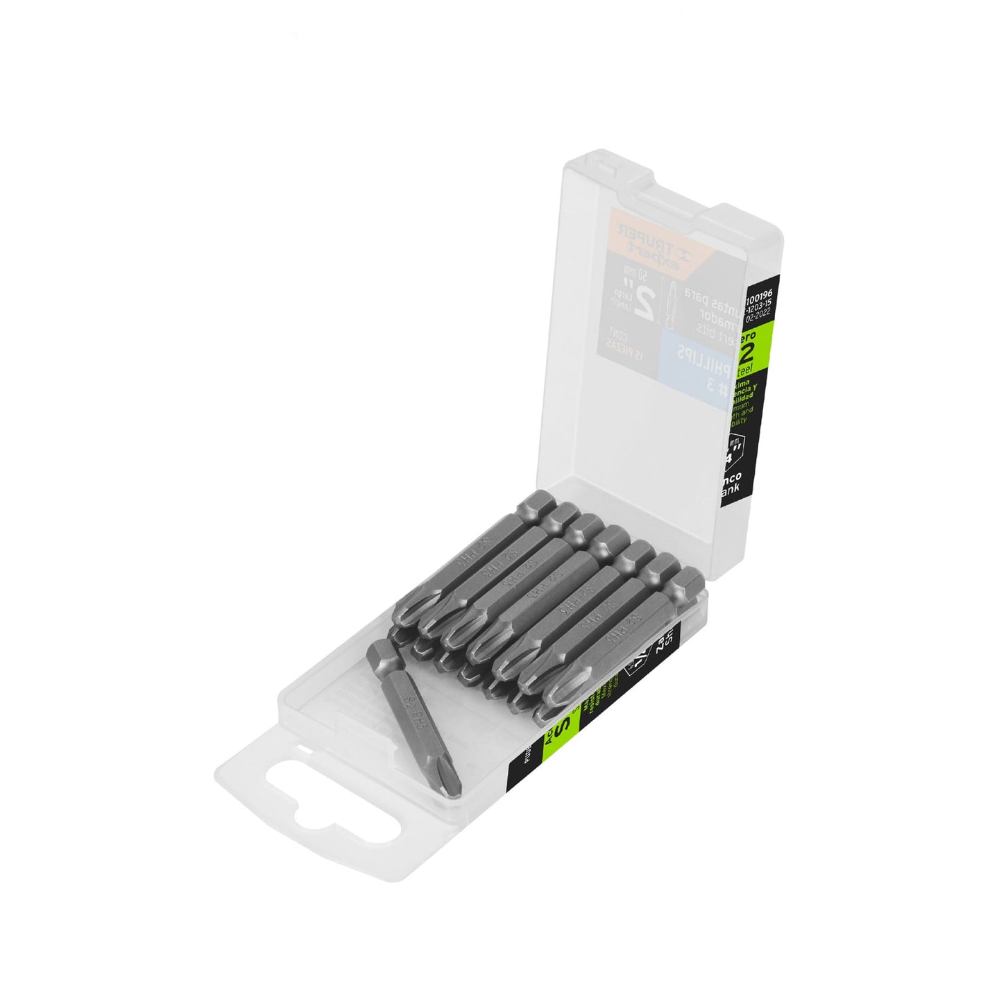 PUDE-1203-15 Estuche con 15 puntas de cruz PH3 largo 2", Truper Expert