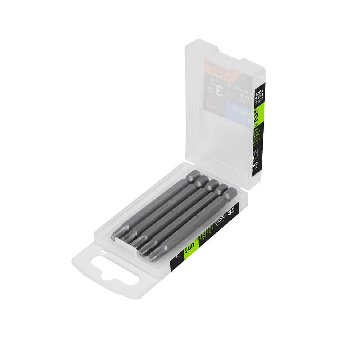 PUDE-1303 Estuche con 5 puntas de cruz PH3 largo 3", Truper Expert