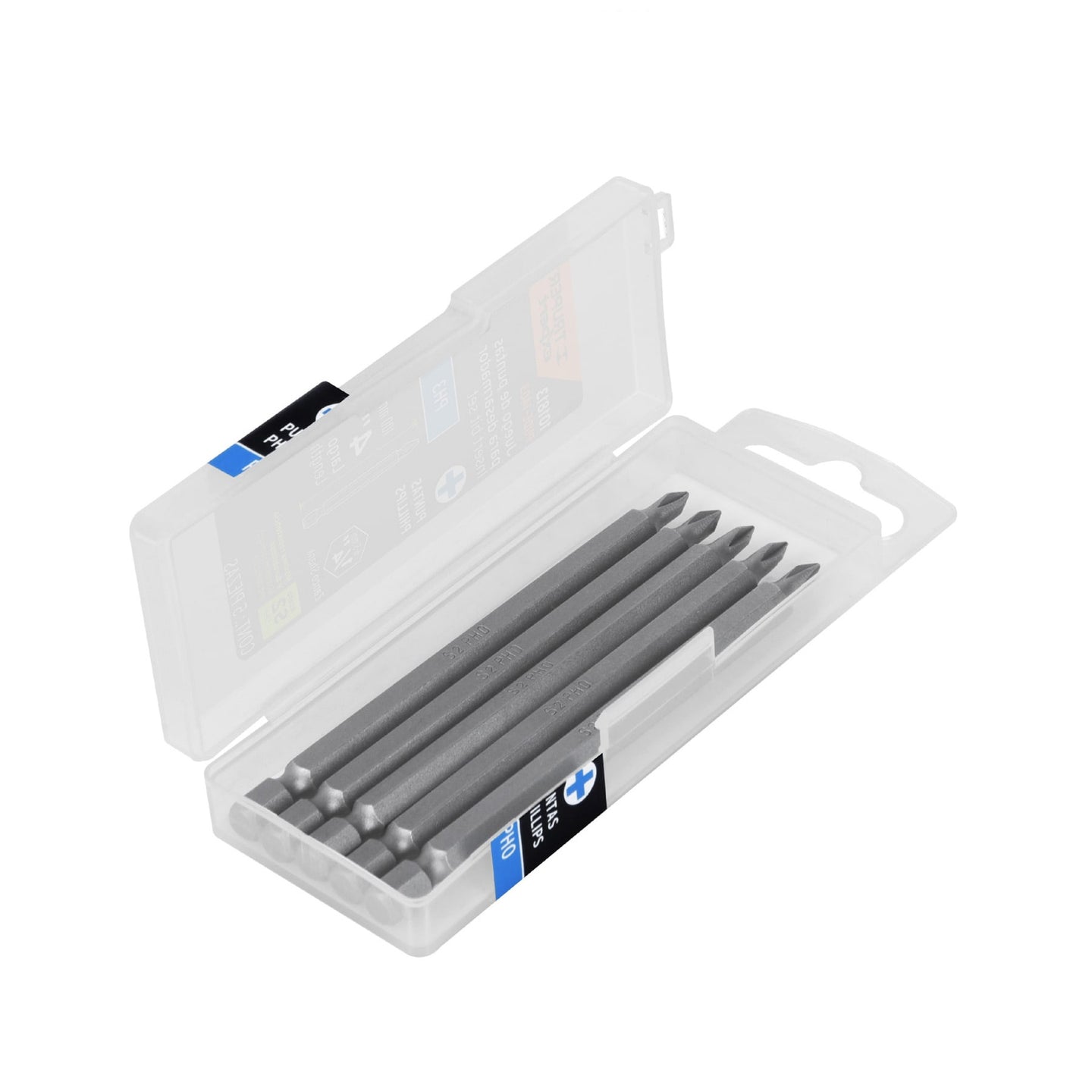 PUDE-1400 Estuche con 5 puntas de cruz PH0 largo 4", Truper Expert