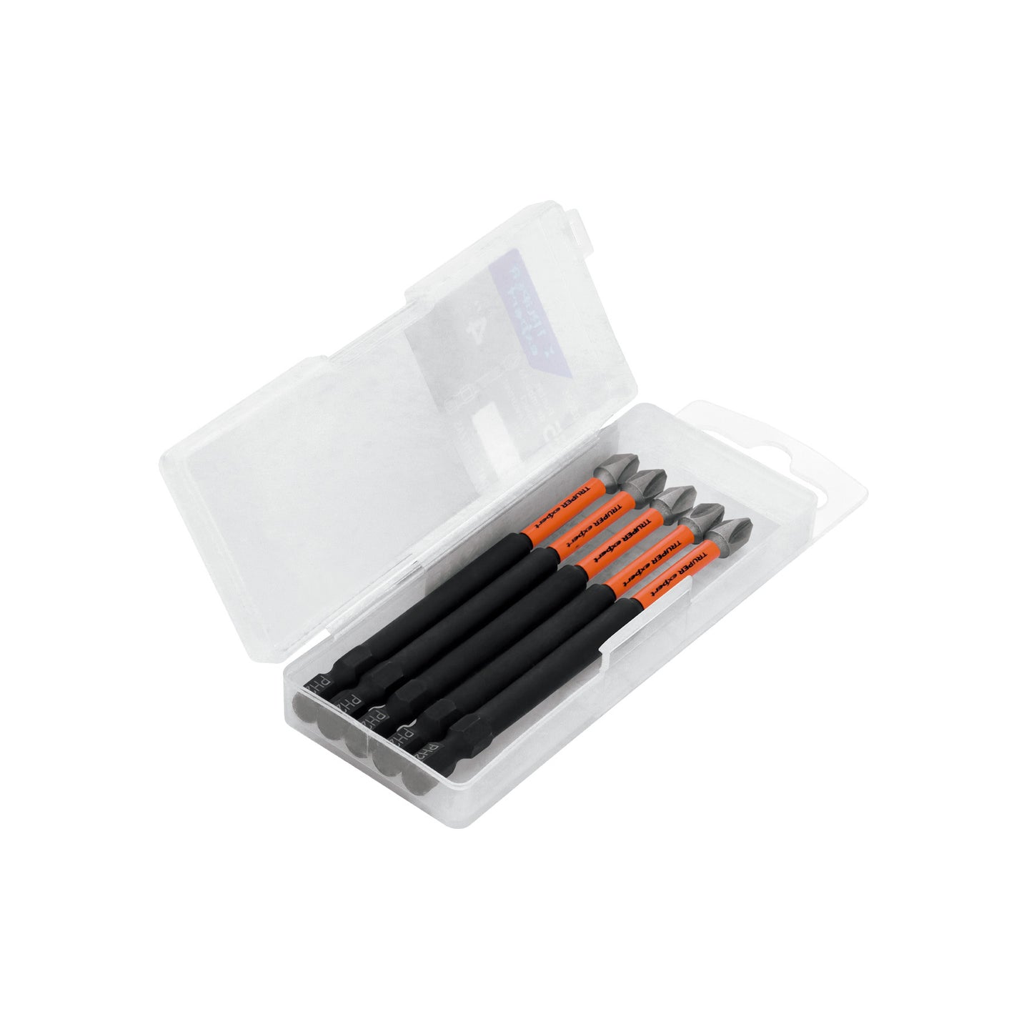 PUDE-1402I Estuche con 5 puntas de cruz PH2 de impacto largo 4"