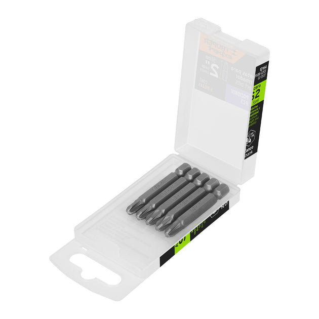 PUDE-2203 Estuche con 5 puntas pozidriv PZ3 largo 2", Truper Expert